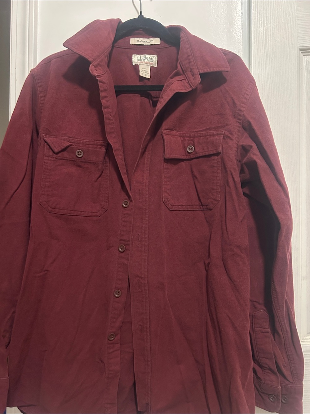 L.L. Bean Women's Burgundy Utility Jacket with Chest Pockets